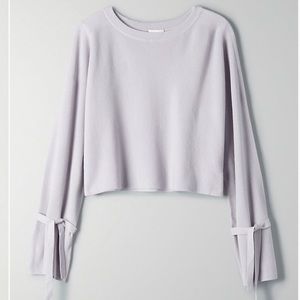 Black Aritzia Wilfred Emmy Sweater Bell Sleeves Ties